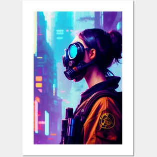 Abstract Cyberpunk Girl Posters and Art